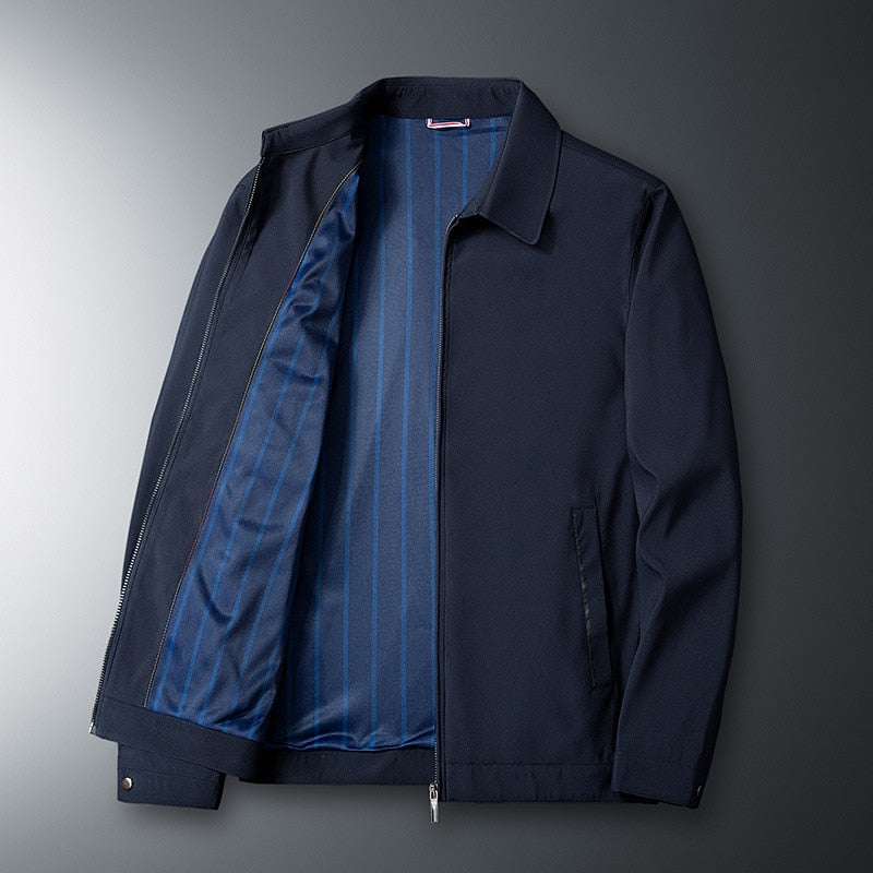 Collar Zipper Simple Office Outerwear Jacket