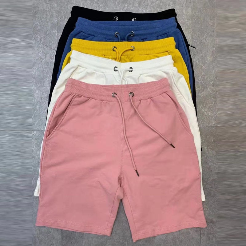 Cotton Soft Waist White Pink Casual Shorts